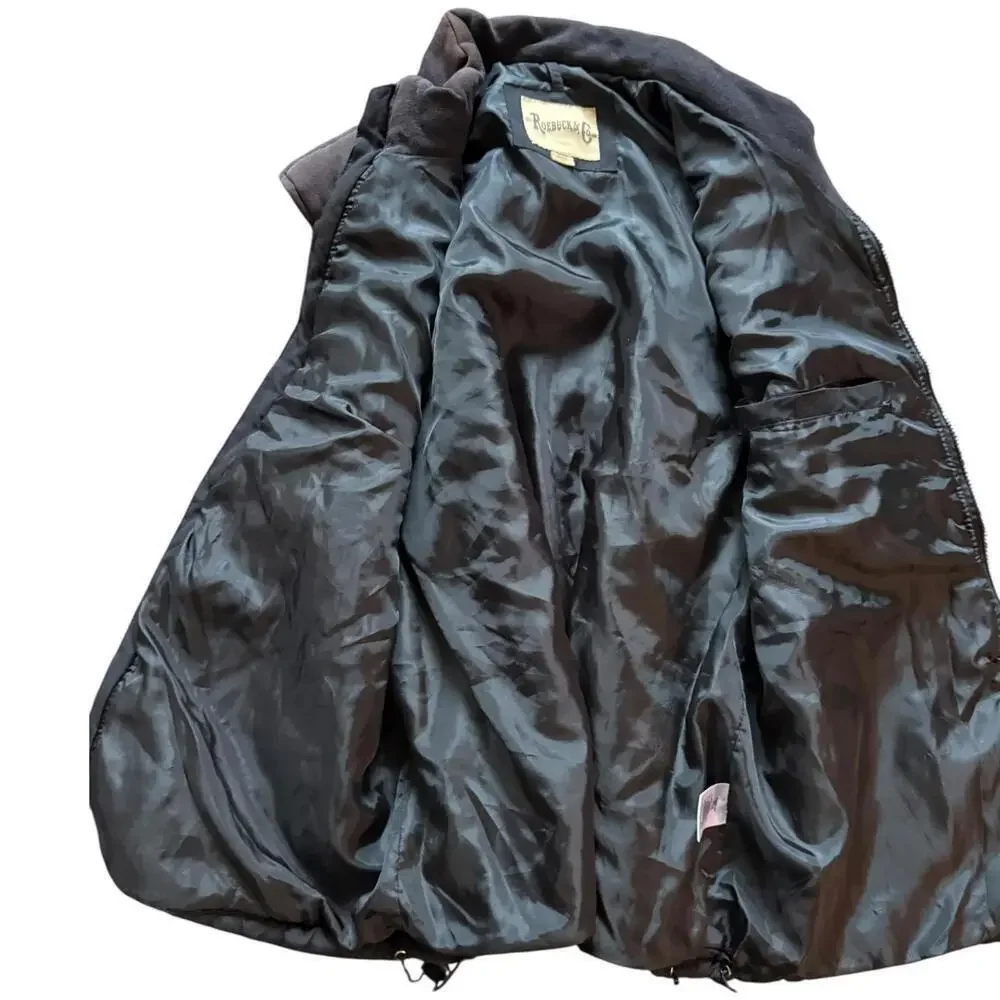 Roebucks Co Brown Quilted Puffer Vest Size L Full Zip Outdoor Utility